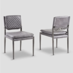 Chair covering in Mercury Grey color