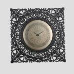 square wall clock with a vintage design