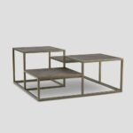 a square coffee table with a modern design.