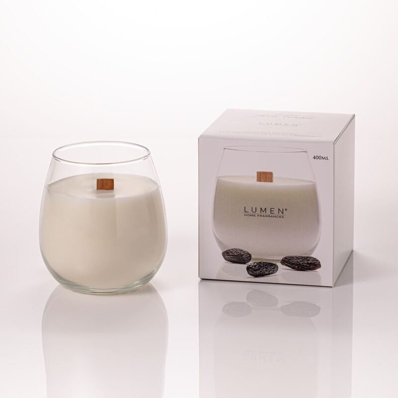 XSENSES CANDLE WITH WOODEN WICK, TONKA BEAN 400 ML