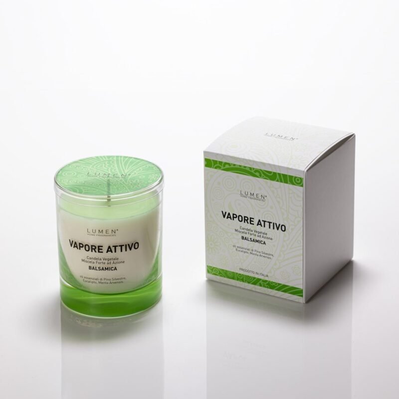 VEGETABLE CANDLE ACTIVE STEAM BALSAMIC ML.200 - GREEN