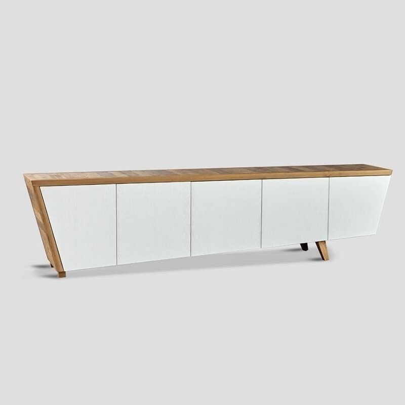 White wood console