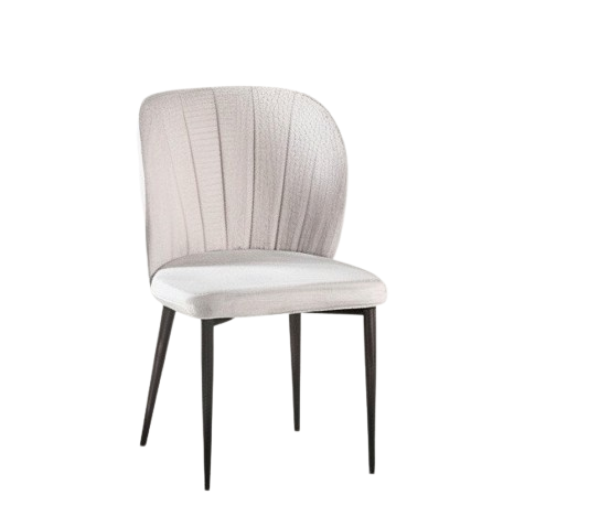 Upholstered chair with slatted fabric cover