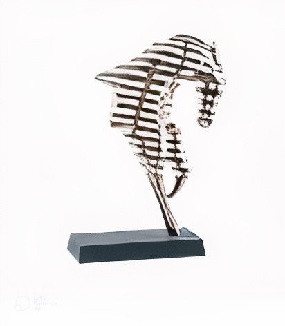 Silver stylized horse statue with Base