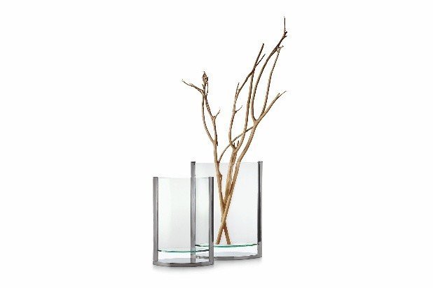 Decade Large Vase – Glass Chrome (35cm)