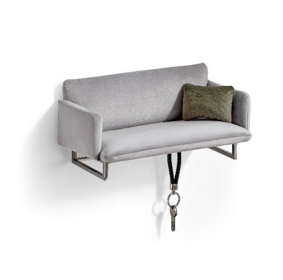 Couch Mini Wardrobe Velvet & Polished Stainless Stell (36cm)