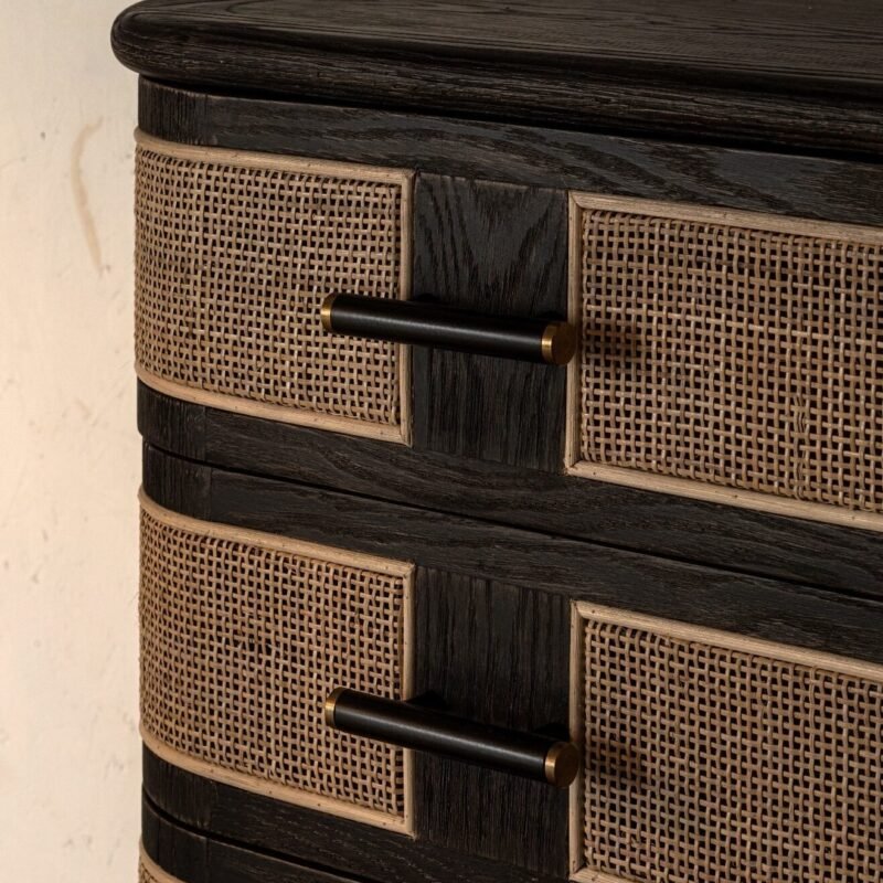 Graphite-coloured metal base console