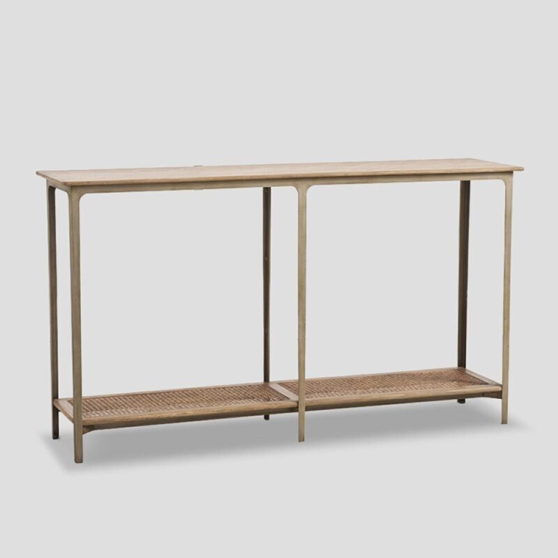 Console with top made of layered wood