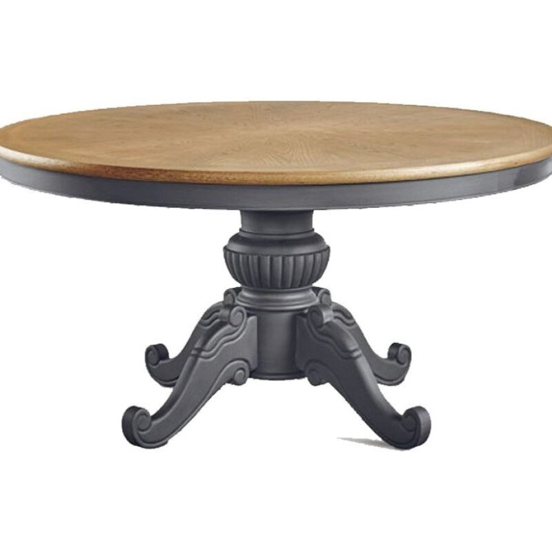 Black fixed round table with a classic line