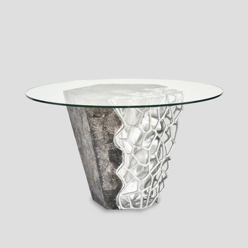 Glass top round table