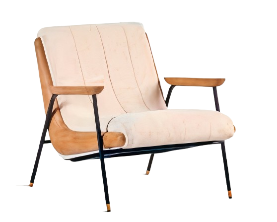 Metal frame armchair