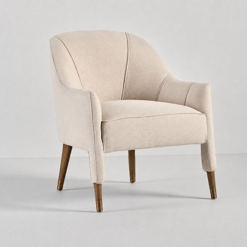 Armchair with wooden legs